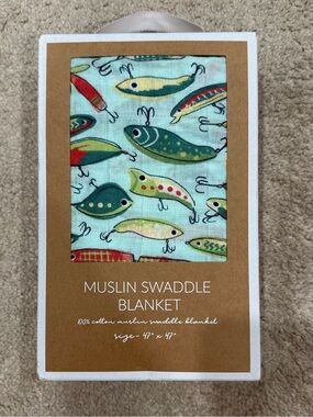 Muslin Swaddle Blanket - Fishing Swaddle Blanket